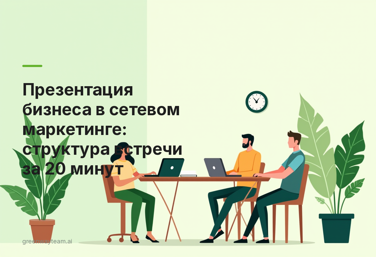 презентация бизнеса в сетевом маркетинге презентация бизнеса в сетевом маркетинге - Презентация бизнеса в сетевом маркетинге: структура встречи за 20 минут